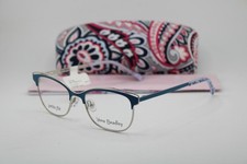 NEW VERA BRADLEY CHARLI BLUE GOLD GUNMETAL GARDEN AUTHENTIC EYEGLASSES 49-16