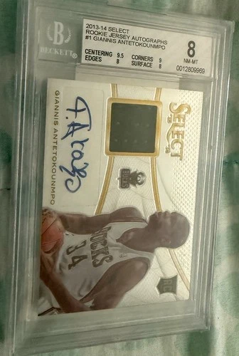 2013-14 Giannis Antetokounmpo #1 Select Rookie Jersey RC BGS 8 AUTO 10 RPA