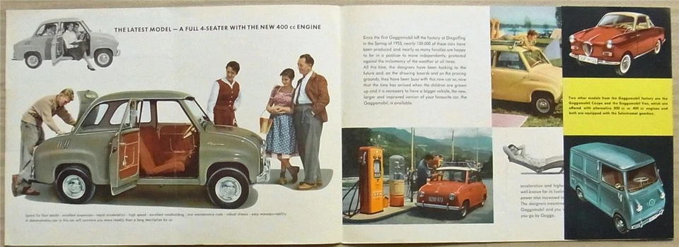 GOGGOMOBIL SALOON 300/400 Car Sales Brochure 1958 #LO 111 E - Image 2 of 4