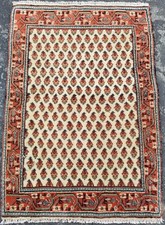 Vintage Traditional Handmade Herati Floral Wool Rug 88x60cm