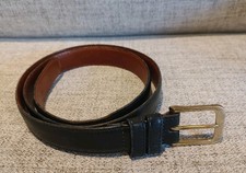 Vintage COACH Men's 36 BLK Burnished Cowhide Leather Belt Brass Buckle USA READ