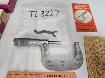 VTG LUFKIN RULE CO. #1622V 1-2'' .001'' OUTSIDE MICROMETER W/BOX USA (TL3227)