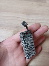 BRIQUET ANCIEN VINTAGE PETROL LIGHTER FEUERZEUG ACCENDINO Argent Massif Sterling