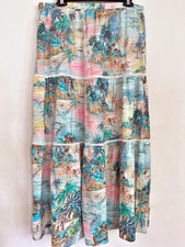 tropical print maxi Tiered Tropical Botanical Print Maxi Skirt or Dress — listing 4