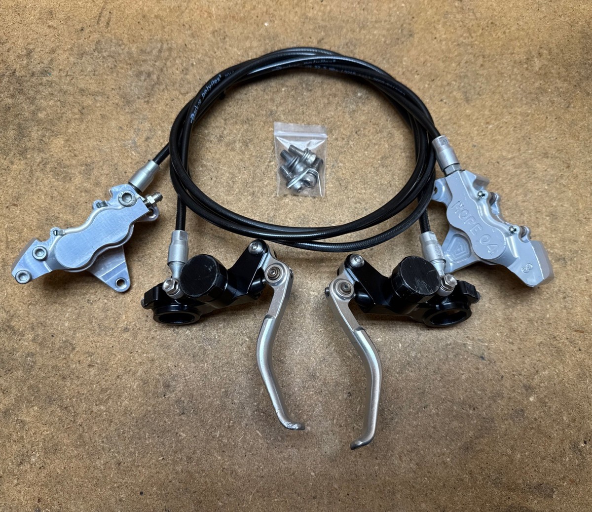 Vintage Hope DH4 Hydraulic Disc Brake Set Open Pro Brake Levers w