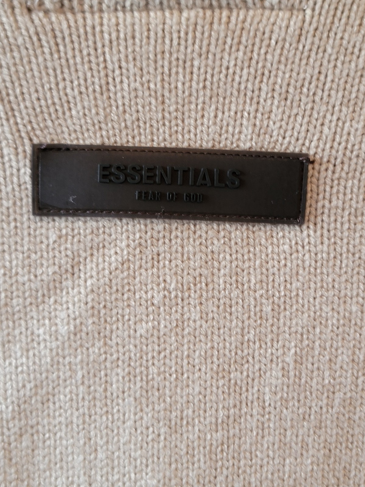 ESSENTIALS KNIT SWEATER MEDIUM POLYESTER Beige Us… - image 3