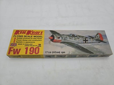 Keil Kraft Fw190 Focke Wulf 1/72 Balsa Wood model kit rubber powered 17.5  Boxed