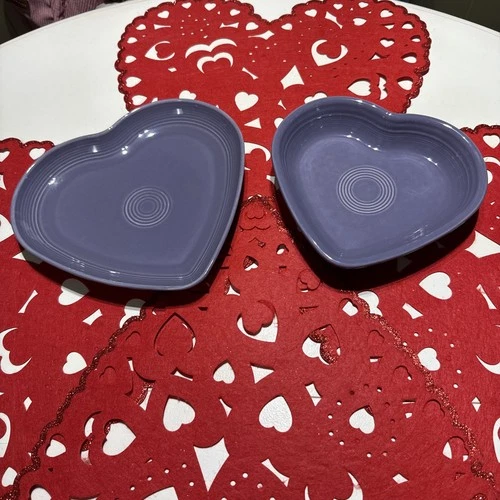 Fiestaware Lavender Heart Plate & Bowl Set LIMITED - BRAND NEW