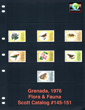 $8.25 Scott Value - 1976 GRENADA GREN Birds Frogs Flowers CV MNH NH UMM