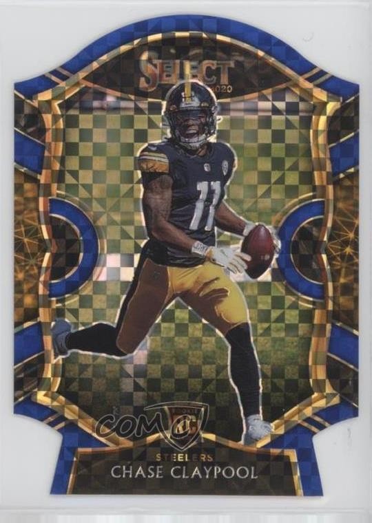 2020 Panini Select Concourse Blue Prizm Die-Cut Chase Claypool #70 Rookie RC