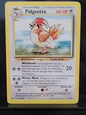 Pokémon TCG Pidgeotto #22 Base Set