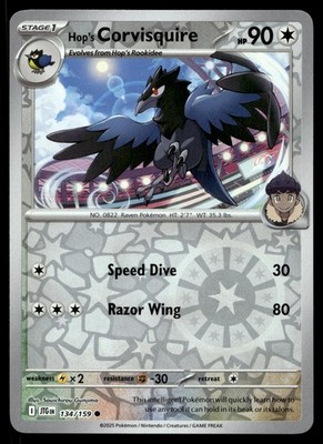 HOP'S CORVISQUIRE 134/159 COMMON JOURNEY TOGETHER POKEMON
