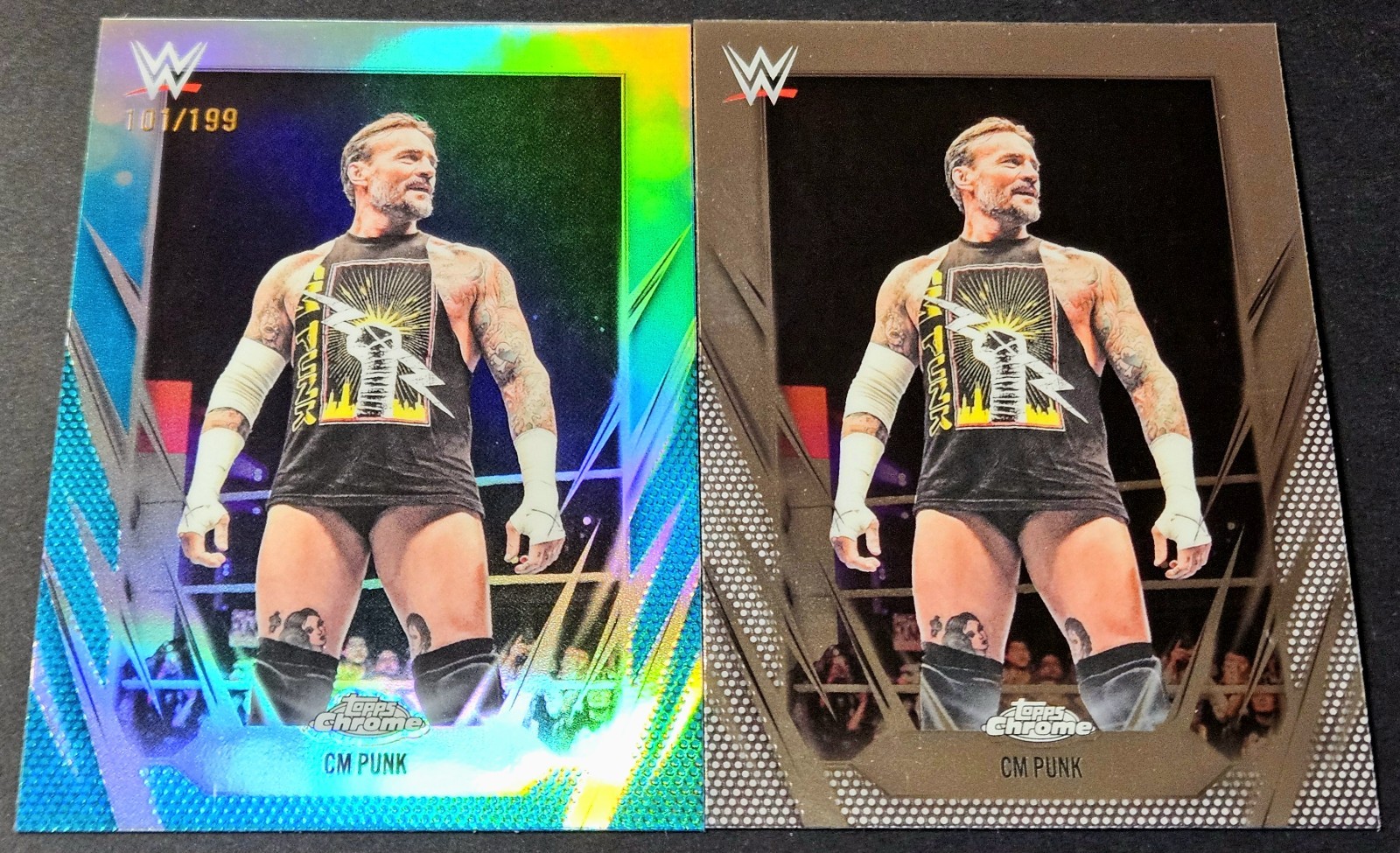 2026 Topps Chrome WWE Aqua /199 CM Punk Refractor #49