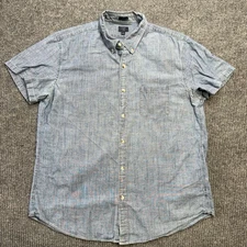 J Crew Shirt Mens XL Slim Fit Blue Chambray Button Down Lightweight Preppy