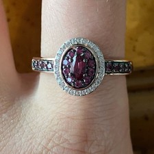 Tanzanian Wine Garnet Sterling Silver Ring Size 10
