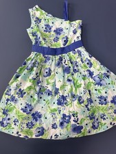 Gymboree Dressed Up Floral Dress Size 8 Blue Green
