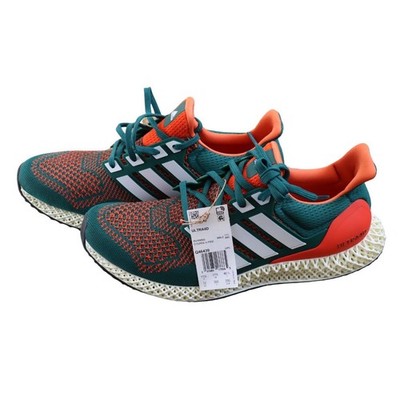 Adidas Ultra 4D Miami Hurricanes Green Orange Running Shoes Men's Size 12 Q46439