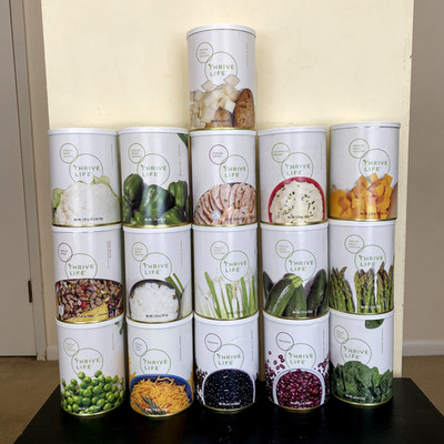 Thrive Life Chicken Squash Potatoes Peas Peppers Can Freeze Dried Food MFG 2021