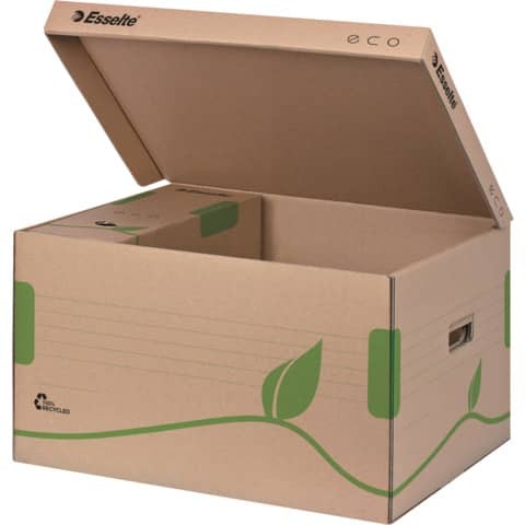 Scatola archivio Esselte ECOBOX container per Boxy 80/100 avana/verde 34,5x24,2x