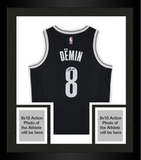 Framed Egor Demin Brooklyn Nets Autographed Nike Black Icon Swingman Jersey