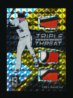 2017 Spectra GOLD Prizm Trey Mancini Orioles Triple Patch #D 08/10 *1974