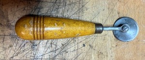 Vintage Sewing Pattern Tracing Wheel Wood Handle Dressmaker Tool