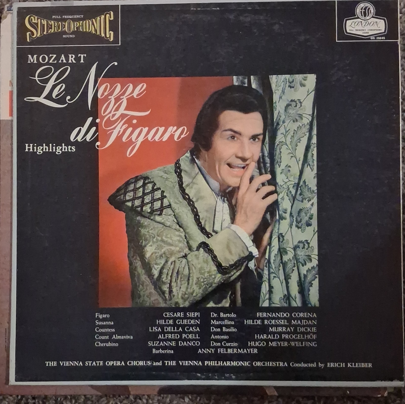 Mozart Le Nozze di Figaro Highlights Vinyl LP London OS 25045 Kleiber VPO