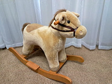 Vintage Pottery Barn Kids Plush Cow Rocking Horse W/ Wooden Rocker Base Rare 