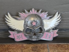 Vintage Winged Skull "13" Belt Buckle - Rockabilly, Biker, Punk Style