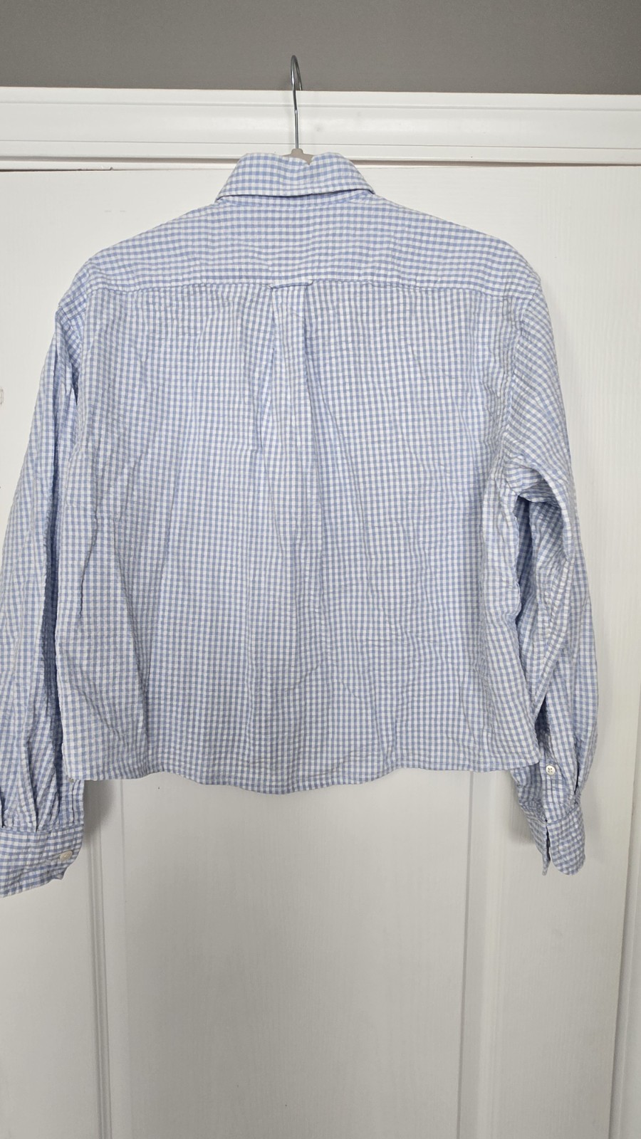 Faconnable  white blue checkered   button down sh… - image 3