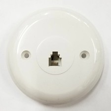 Philmore TWP53V 4 Conductor RJ11, 3-1/4" Diameter Round White Modular Wall Plate