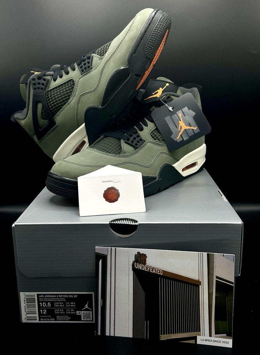 Size 11.5 - Undefeated x Air Jordan 4 Retro 2025 Green for sale