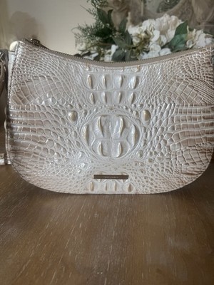 Brahmin Shayna Purse Crossbody Croc Leather Sunkissed Preowned