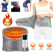 Electric 9 Levels Heating Belt Pad for Back Pain & Cramps Relief 2 Hour Auto Off