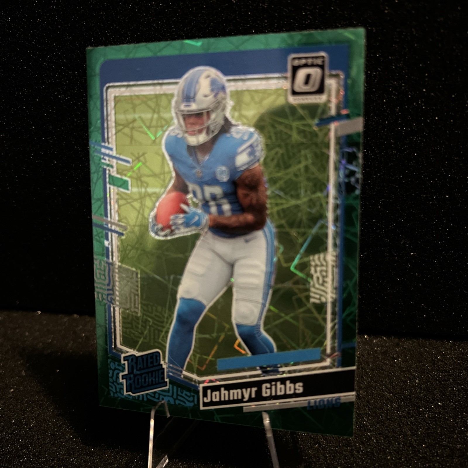 2023 Donruss Optic - Rated Rookie Jahmyr Gibbs #236 Green Velocity Prizm🔥🔥🔥