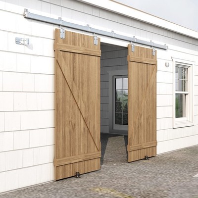 20FT Heavy Duty Galvanized Steel Exterior Sliding Barn Door Hardware Kit, 450...