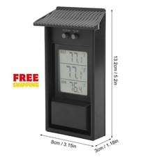 Outdoor Garden Temperature Gauge Digital Max Min Greenhouse Thermometer