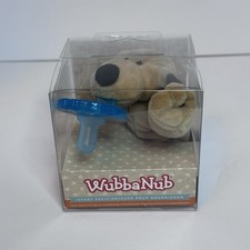 WubbaNub Infant Silicone Blue Pacifier Brown Puppy Plush BPA Latex Free