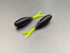 (30) 1.5" Keg Shad Black / Chartreuse Crappie Jigs Panfish Bait Grub Minnow