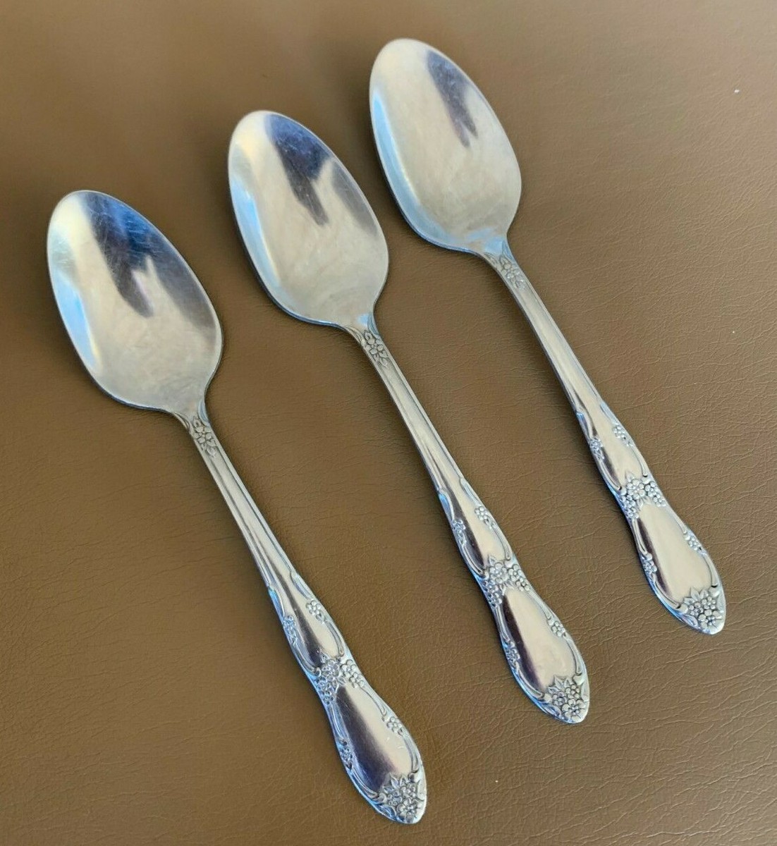 3 Teaspoon Spoon Fenway Wm A Rogers Stainless Oneida Floral