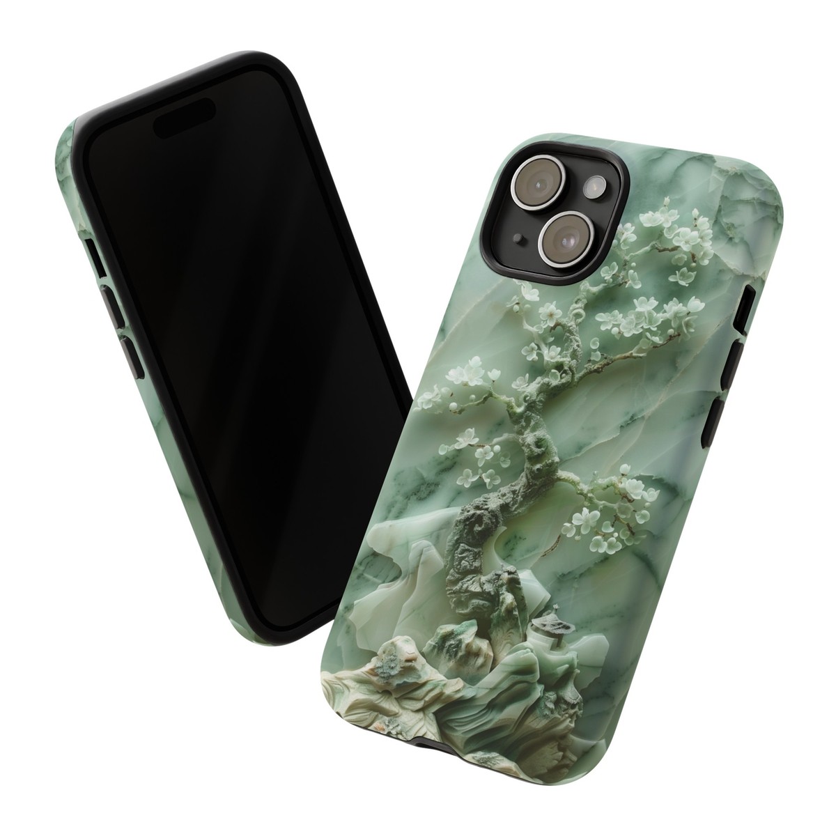Phone Ink - Case for iPhone Galaxy Pixel - Jade Sakura Marble | eBay