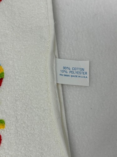 Vintage Hand Towel Rainbow Heart Multi Color USA 90s NOS - Picture 4 of 4