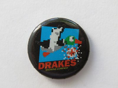 BEER BUTTON Pinback ~ DRAKE'S Brewing Co ~ San Leandro, CALIFORNIA Brewery