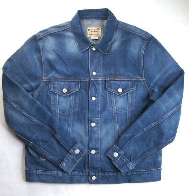 POLO RALPH LAUREN Men's Polo Skiing Bear Graphic Blue Denim