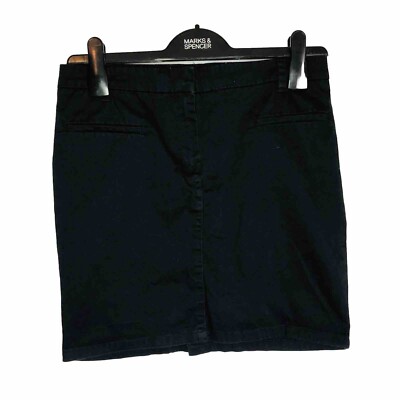 Love MANGO Basics Black Cotton Mini Skirt Short Size 8 UK Knee Length