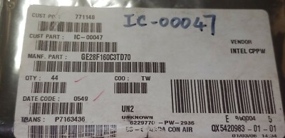 2 PCS Intel GE28F160C3TD70 NOR Flash 1M x 16 46 Pin Plastic BGA
