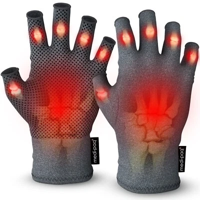 GREAT IDEAS Fingerless Gloves Men Women Arthritis Compression Support Grip Hand Pain Relief