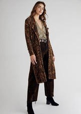 New Free People Long Animal Cardi Duster Sweater Size XS