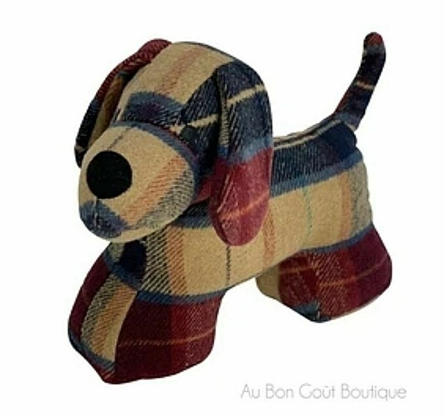 CELTIC WEAVERS, IRISH WOOL "PUPPY" IN TARTAN RED TWEED PLAID WEIGHTED DOOR STOP eBay