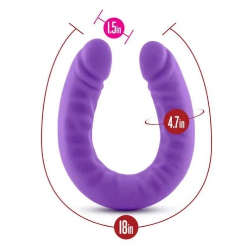 Ruse Silicone Slim 18in Purple Double Dong - 第 4/6 張圖片